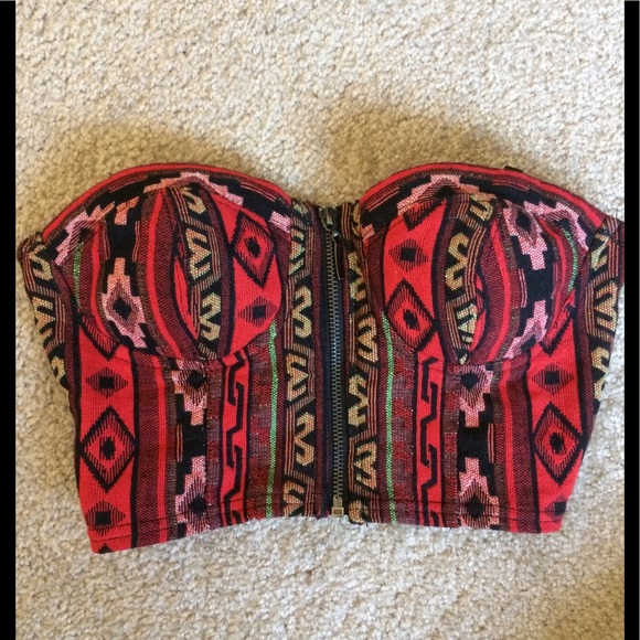 Forever 21 Tops - Southwest Zipper Crop Top